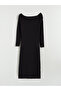 Esvab • Modern & Distinctive Wide Roba Collar Knitwear Dress - 6
