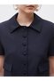 Two Mt Shop Quality Soulife Navy Blue Crepe Plain Loose & Baggy Women's Jacket - 3