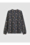 Original Ruffled High Neck Patterned Blouse - 6