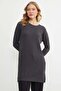 Bürümcük Fabric Crew Neck Tunic with Slits on the Sides - 4