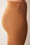 Light Brown High Waist Corset Look Ankle Length Leggings - 4