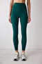 Dark Green High Waist Pocketed Tacito Leggings - Saude Collection - 2