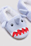 Boy's Shark Light Blue Booties Socks - 3