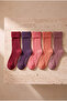 Children's 5-Piece Towel Socks Purple Mix