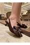Peri 3312 Brown Satin Women's Sandals - 2