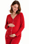 Piped Detail Pajama Set Suitable for Pregnant and Postpartum Women - 3