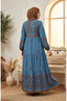 Indigo Viscose Plus Size Dress - 4084-07 Floral Pattern - 5