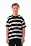 Striped Text Embroidered Boy's T-Shirt - 2