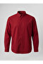 Men's Textured Full-Fit Oversize Shirt Burgundy - 5