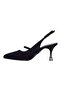 Alens 2813 Black 7cm Slingback Skin Women's Heeled Shoes - 3