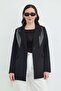 Scarf Detailed Shoulder Padded Blazer Jacket - 2