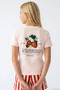 Girl's Short Sleeve T-Shirt Strawberry Garden Back Print Detailed 9-14 Years Old, Powder - 3