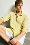 100% Linen Relax Fit Polo Collar Woven Long Sleeve Shirt G0856Ax26Sm