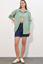 3900 Oversize Long Basic Shirt - Water Green - 2