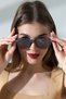 Women's uv400 oval grey sunglasses with accessories 23007 c5 - 5