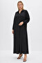 Buttoned Shirt Collar Wrinkled Knitted Dress