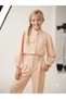 Girl's Judge Collar Balloon Sleeve Lined Crop Jacket Puff Detailed Harem Pants 2 Piece Set - 2