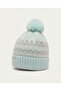 Women's Swan Three-Piece Set Fo 3088 Mint Green Pom-Pom Beret, Scarf, and Glove Combination (Made in Turkey) - 2