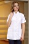 Women's Prevailing Collar Short Sleeve Short Apron Nurse Pharmacist Teacher Doctor - Alpaca Fabric