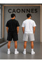2-Pack Men's Shorts Set - Black and Gray High-Waisted No-Show Oversize Shorts - 2