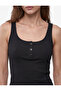 Viscose Fabric Slim Fit Buttoned Henley Collar Undershirt Blouse - 4
