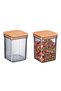 Adenya Basket Kaviera 1000ml Storage Container with Wooden Lid, Set of 2 - 4