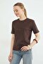 Sequin Teddy Bear Embroidered Crew Neck T-Shirt - 4
