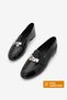 Women's Loafer Genuine Leather Buckle Moccasin Casual Shoes Nador Black Patent Leather