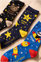 Boy's 3D Space Patterned Boxed 3-Piece Socks - 3