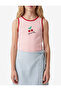 Sleeveless Crew Neck Ribbed Cherry Printed Striped Undershirt - 2