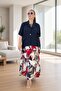 Crew Neck Japanese Style Sleeveless Side Slit Dress Single Button Closure Jacket Plus Size Two-Piece Set - 5