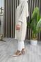Zübeyde Hirka Acrylic Yarn Fabric Women's Beige Buttoned Cardigan - 3