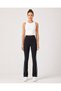 Black Wide Leg Winter Knitted Tights with Two White Stripes on the Side - 3