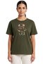 Multicolored Floral Teddy Bear Printed Oversized Basic Fit Crew Neck Unisex T-Shirt
