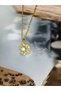 Women's Necklace with Pearlescent Moon and Star Figures – Gold Color Stainless Steel, 55 cm Elegant and Meaningful Design