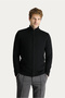 Mock Neck Zippered Regular Fit Striped Knitwear Cardigan - 3