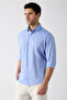 Long Sleeve Regular Fit Classic Collar Cotton Linen Shirt - 2
