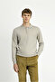 Polo Neck Buttoned Regular Fit Warm Wool Knit Sweater - 5