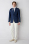سترة 7 Drop Slim Fit ذات تصميم ضيق وياقة أحادية وتصميم كلاسيكي منقوش