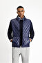 Mock Neck Pocketed Zippered Quilted Sports Vest - 4