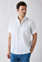 Short Sleeve Regular Fit Cotton Linen Striped Pocket Shirt