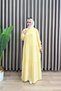 Selena Dress Viscose Lace Fabric Women's Yellow Open-Front Dress with Buttons and Lace Detail Comfortable Cut Modest Dress - 4