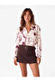 Comfortable Fit Long Sleeve Classic Collar Buttoned Floral Satin Shirt - 3
