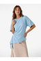 Cotton Slim Fit Short Sleeve Ruffle Draped Asymmetric Cut T-Shirt - 2
