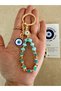 Keychain with Seven Elephant Figures and Evil Eye Beads - 5