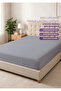 100% Organic Cotton Fitted Sheet - 160X200 - Gray - Dolmabahçe Series