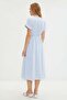 Tie-Waist Linen Look Midi Dress - 8