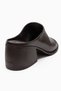 Sorex Brown Skin Genuine Leather Women's Thick Heeled Slippers - 5