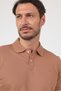 Brown Polo Collar Short Sleeve Pocketless Slim Fit Cotton T-Shirt 1011260154 - 5