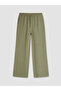 Khaki Linen Blend Women's Trousers - 5